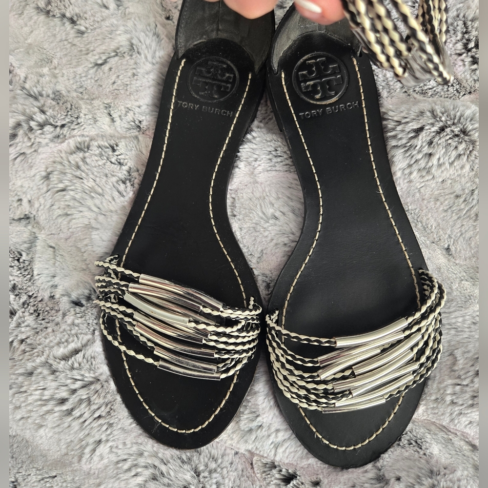 Tory Burch Mignon Braided Leather Sandals - 6.5 - LIKE NEW - Picture 4 of 7